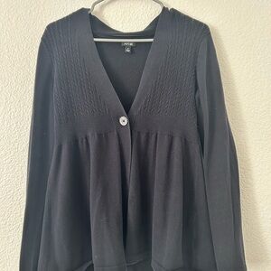Apt. 9 Navy Blue V-Neck Cardigan with Button Detail